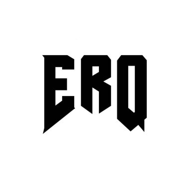 Teknoloji şirketi için ERQ harf logosu tasarımı. ERQ logosu siyah ve beyaz renk kombinasyonu tasarladı. ERQ logosu, ERQ vektörü, ERQ dizaynı, ERQ simgesi, ERQ alfabesi. ERQ tipografi logosu tasarımı