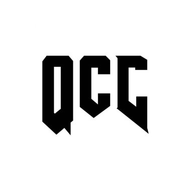 Teknoloji şirketi için QCC harf logosu tasarımı. QCC logo tasarımı siyah ve beyaz renk kombinasyonu. QCC logosu, QCC vektörü, QCC tasarımı, QCC simgesi, QCC alfabesi. QCC tipografi logosu tasarımı
