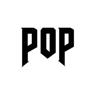 Teknoloji şirketi için POP mektup logosu tasarımı. POP logosu siyah-beyaz renk kombinasyonu tasarladı. POP logosu, POP vektörü, POP tasarımı, POP simgesi, POP alfabesi. POP tipografi logosu tasarımı