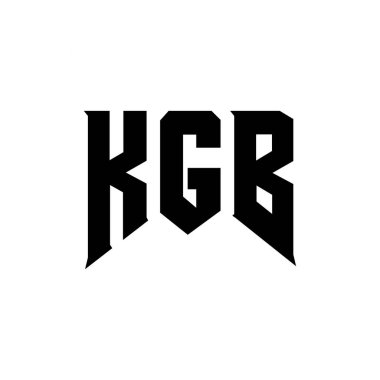 Teknoloji şirketi için KGB mektup logosu tasarımı. KGB logo tasarımı siyah-beyaz renk kombinasyonu. KGB logosu, KGB vektörü, KGB tasarımı, KGB simgesi, KGB alfabesi. KGB tipografi logo tasarımı
