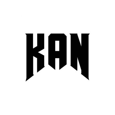 Teknoloji şirketi için KAN mektup logosu tasarımı. KAN logo tasarımı siyah ve beyaz renk kombinasyonu. KAN logosu, KAN vektörü, KAN tasarımı, KAN simgesi, KAN alfabesi. KAN tipografi logosu tasarımı
