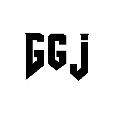 Teknoloji şirketi için GGJ mektup logosu tasarımı. GGJ logo tasarımı siyah ve beyaz renk kombinasyonu. GGJ logosu, GGJ vektörü, GGJ tasarımı, GGJ simgesi, GGJ alfabesi. GGJ tipografi logo tasarımı