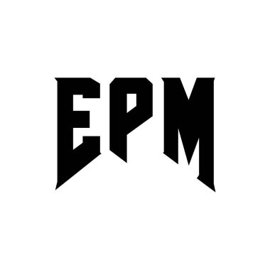 Teknoloji şirketi için EPM mektup logosu tasarımı. EPM logo tasarımı siyah ve beyaz renk kombinasyonu. EPM logosu, EPM vektörü, EPM tasarımı, EPM simgesi, EPM alfabesi. EPM tipografi logosu tasarımı