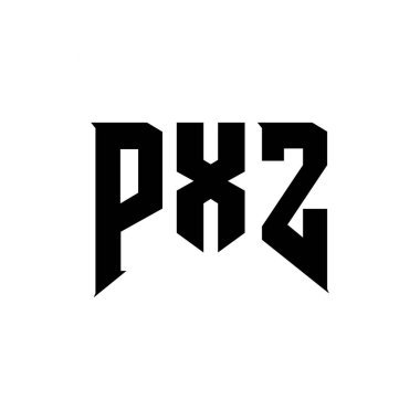 Teknoloji şirketi için PXZ harf logosu tasarımı. PXZ logo tasarımı siyah ve beyaz renk kombinasyonu. PXZ logosu, PXZ vektörü, PXZ tasarımı, PXZ simgesi, PXZ alfabesi. PXZ tipografi logosu tasarımı