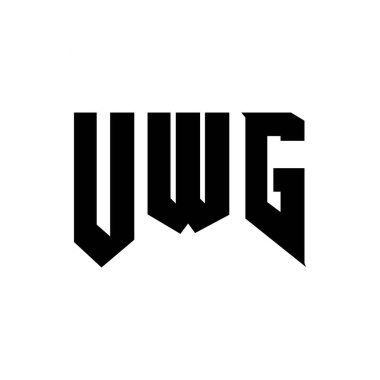 Teknoloji şirketi için UWG harf logosu tasarımı. UWG logo tasarımı siyah ve beyaz renk kombinasyonu. UWG logosu, UWG vektörü, UWG tasarımı, UWG simgesi, UWG alfabesi. UWG tipografi logosu tasarımı