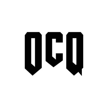 Teknoloji şirketi için OCQ harf logosu tasarımı. OCQ logo tasarımı siyah ve beyaz renk kombinasyonu. OCQ logosu, OCQ vektörü, OCQ dizaynı, OCQ simgesi, OCQ alfabesi. OCQ tipografi logosu tasarımı