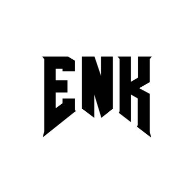 Teknoloji şirketi için ENK mektup logosu tasarımı. ENK logo tasarımı siyah ve beyaz renk kombinasyonu. ENK logosu, ENK vektörü, ENK tasarımı, ENK simgesi, ENK alfabesi. ENK tipografi logosu tasarımı