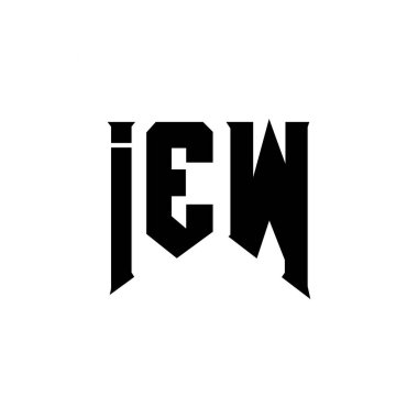 Teknoloji şirketi için IEW mektup logosu tasarımı. IEW logo tasarımı siyah ve beyaz renk kombinasyonu. IEW logosu, IEW vektörü, IEW tasarımı, IEW simgesi, IEW alfabesi. IEW tipografi logosu tasarımı