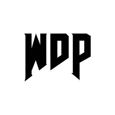Teknoloji şirketi için WDP mektup logosu tasarımı. WDP logo tasarımı siyah ve beyaz renk kombinasyonu. WDP logosu, WDP vektörü, WDP tasarımı, WDP simgesi, WDP alfabesi. WDP tipografi logosu tasarımı