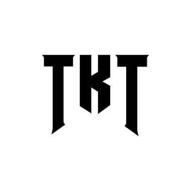 TKT letter logo design for technology company. TKT logo design black and white color combination. TKT logo, TKT vector, TKT design, TKT icon, TKT alphabet. TKT typography logo design clipart