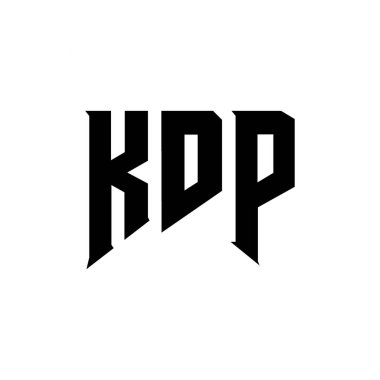 Teknoloji şirketi için KDP harf logosu tasarımı. KDP logo tasarımı siyah ve beyaz renk kombinasyonu. KDP logosu, KDP vektörü, KDP tasarımı, KDP simgesi, KDP alfabesi. KDP tipografi logosu tasarımı