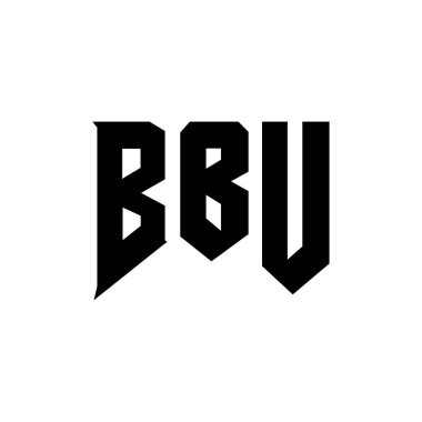 BBU letter logo design for technology company. BBU logo design black and white color combination. BBU logo, BBU vector, BBU design, BBU icon, BBU alphabet. BBU typography logo design. clipart