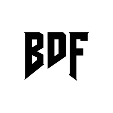 Teknoloji şirketi için BDF mektup logosu tasarımı. BDF logo tasarımı siyah ve beyaz renk kombinasyonu. BDF logosu, BDF vektörü, BDF tasarımı, BDF simgesi, BDF alfabesi. BDF tipografi logosu tasarımı.