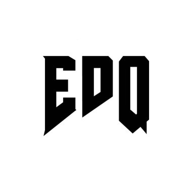 Teknoloji şirketi için EDQ mektup logosu tasarımı. EDQ logo tasarımı siyah ve beyaz renk kombinasyonu. EDQ logosu, EDQ vektörü, EDQ tasarımı, EDQ simgesi, EDQ alfabesi. EDQ tipografi logosu tasarımı