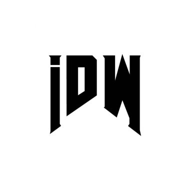 Teknoloji şirketi için IDW harf logosu tasarımı. IDW logo tasarımı siyah ve beyaz renk kombinasyonu. IDW logosu, IDW vektörü, IDW tasarımı, IDW simgesi, IDW alfabesi. IDW tipografi logosu tasarımı