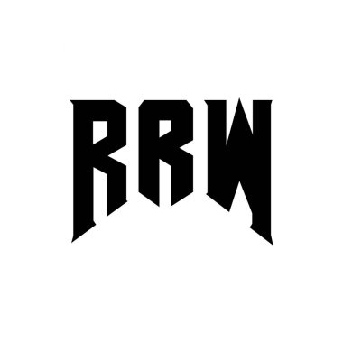 Teknoloji şirketi için RRW harf logosu tasarımı. RRW logo tasarımı siyah ve beyaz renk kombinasyonu. RRW logosu, RRW vektörü, RRW tasarımı, RRW simgesi, RRW alfabesi. RRW tipografi logosu tasarımı