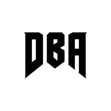 DBA letter logo design for technology company. DBA logo design black and white color combination. DBA logo, DBA vector, DBA design, DBA icon, DBA alphabet. DBA typography logo design clipart