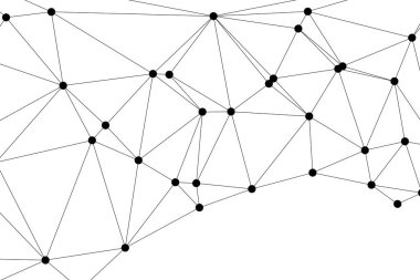 Bağlı Noktalar ve Çizgiler Çokgen Teknoloji Yapısı ile Soyut Geometrik Ağ Ağı Ağı Arkaplanı