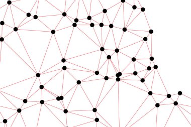 Bağlı Noktalar ve Çizgiler Çokgen Teknoloji Yapısı ile Soyut Geometrik Ağ Ağı Ağı Arkaplanı