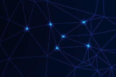 Bağlı Noktalar ve Çizgiler Çokgen Teknoloji Yapısı ile Soyut Geometrik Ağ Ağı Ağı Arkaplanı