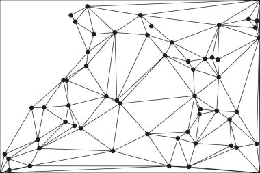 Bağlı Noktalar ve Çizgiler Çokgen Teknoloji Yapısı ile Soyut Geometrik Ağ Ağı Ağı Arkaplanı