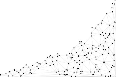 Bağlı Noktalar ve Çizgiler Çokgen Teknoloji Yapısı ile Soyut Geometrik Ağ Ağı Ağı Arkaplanı