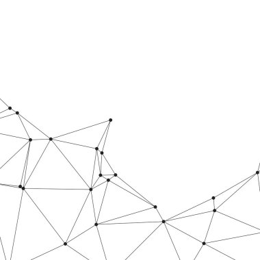 Bağlı Noktalar ve Çizgiler Çokgen Teknoloji Yapısı ile Soyut Geometrik Ağ Ağı Ağı Arkaplanı
