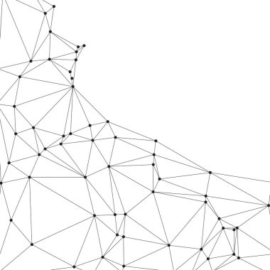 Bağlı Noktalar ve Çizgiler Çokgen Teknoloji Yapısı ile Soyut Geometrik Ağ Ağı Ağı Arkaplanı