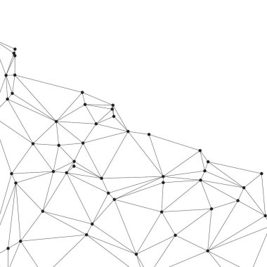 Bağlı Noktalar ve Çizgiler Çokgen Teknoloji Yapısı ile Soyut Geometrik Ağ Ağı Ağı Arkaplanı