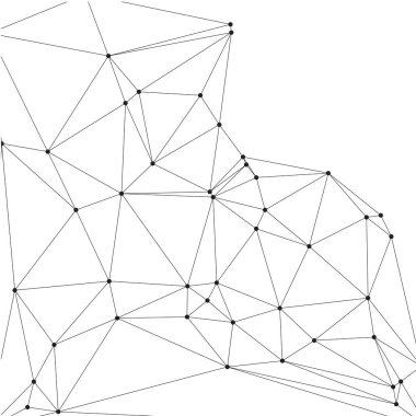 Bağlı Noktalar ve Çizgiler Çokgen Teknoloji Yapısı ile Soyut Geometrik Ağ Ağı Ağı Arkaplanı