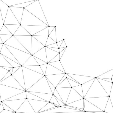 Bağlı Noktalar ve Çizgiler Çokgen Teknoloji Yapısı ile Soyut Geometrik Ağ Ağı Ağı Arkaplanı