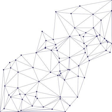 Bağlı Noktalar ve Çizgiler Çokgen Teknoloji Yapısı ile Soyut Geometrik Ağ Ağı Ağı Arkaplanı