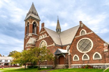 BENNINGTON, VT - ABD - 10, 2022 Bennington VT 'nin ilk Baptist Kilisesi manzarası