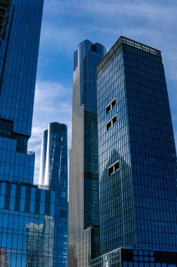 New York, NY - USA - Jan 28, 2023 Vertical view of Hudson Yards, a real estate development in the Hudson Yards area of Manhattan, featuring 35 Hudson Yards, 55 Hudson Yards, and 15 Hudson Yards.