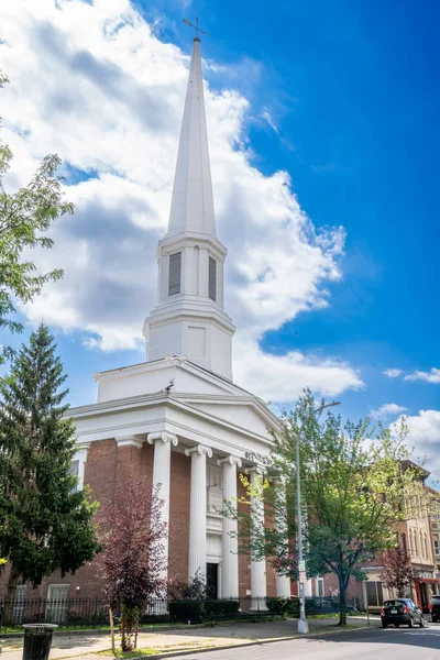 Troy Aug 2023 Vertikal Bild Den Tidigare First Baptist Church — Stockfoto