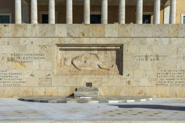 Athens, Attica - GR - Oct 26, 2024 The Greek Monument to the Unknown Soldier, in Syntagma Square, honors fallen warriors. Guarded by Evzones, it's a symbol of courage and national pride. clipart