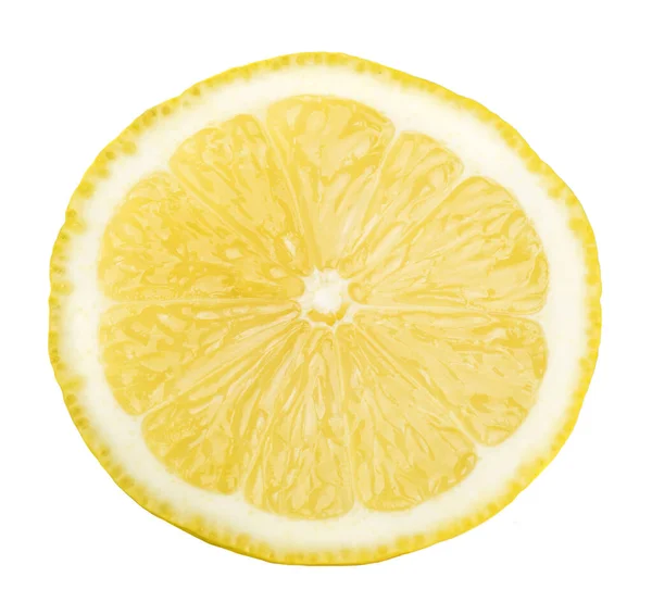 Лимонный Ломтик Изолирован Белом — стоковое фото