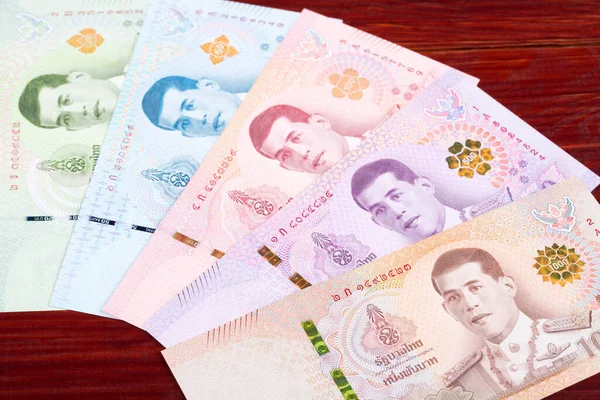 Tajskie Pieniądze Baht Tle Biznesu — Zdjęcie stockowe