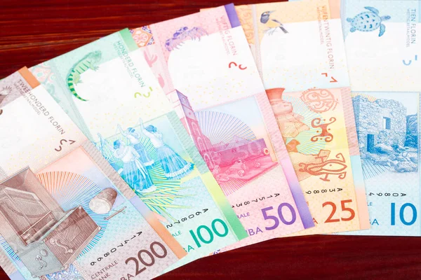 阿鲁巴的货币 具有商业背景的弗罗林 — 图库照片