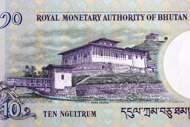 Rinpung Dzong - Budist manastırı - Bhutanese parasından - ngultrum