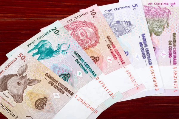 Dinheiro Congolês Velho Centimes Fundo Negócios — Fotografia de Stock