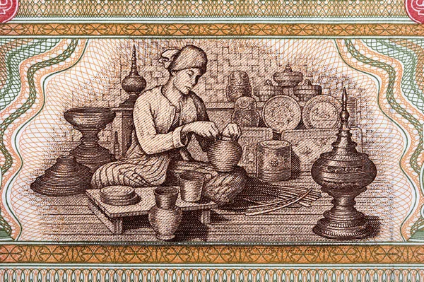 Τεχνίτης Ειδών Ζαχαροπλαστικής Από Μιανμάρ Kyat — Φωτογραφία Αρχείου