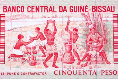 Gine-Bissau parasından köylüler - peso