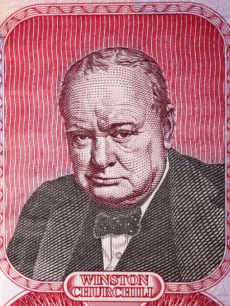 Winston Churchill Portrait Old Gibraltar Money Pound — Stock Photo, Image