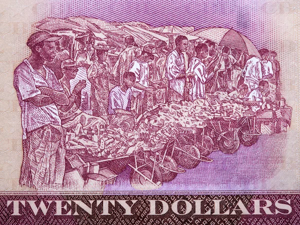 Fiatal Emberek Úton Robogókkal Libériai Pénzből Dollár — Stock Fotó