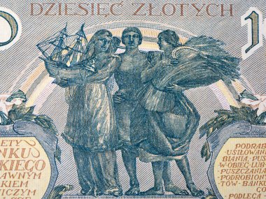 Eski Polonya parasından üç daimi rakam - 10 zloti