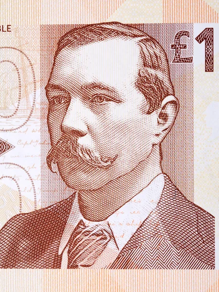 Arthur Conan Doyle Retrato Dinheiro Escocês Libras — Fotografia de Stock