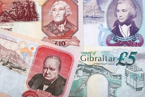 Гібралтарські Гроші Фунтів Стара Сироватка Бізнес Фон Зворотній Бік — стокове фото
