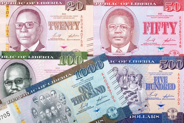 Dinero Liberiano Dólar Nueva Serie Billetes — Foto de Stock