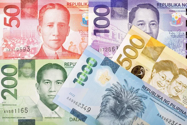 Dinero Filipino Peso Nueva Serie Billetes —  Fotos de Stock